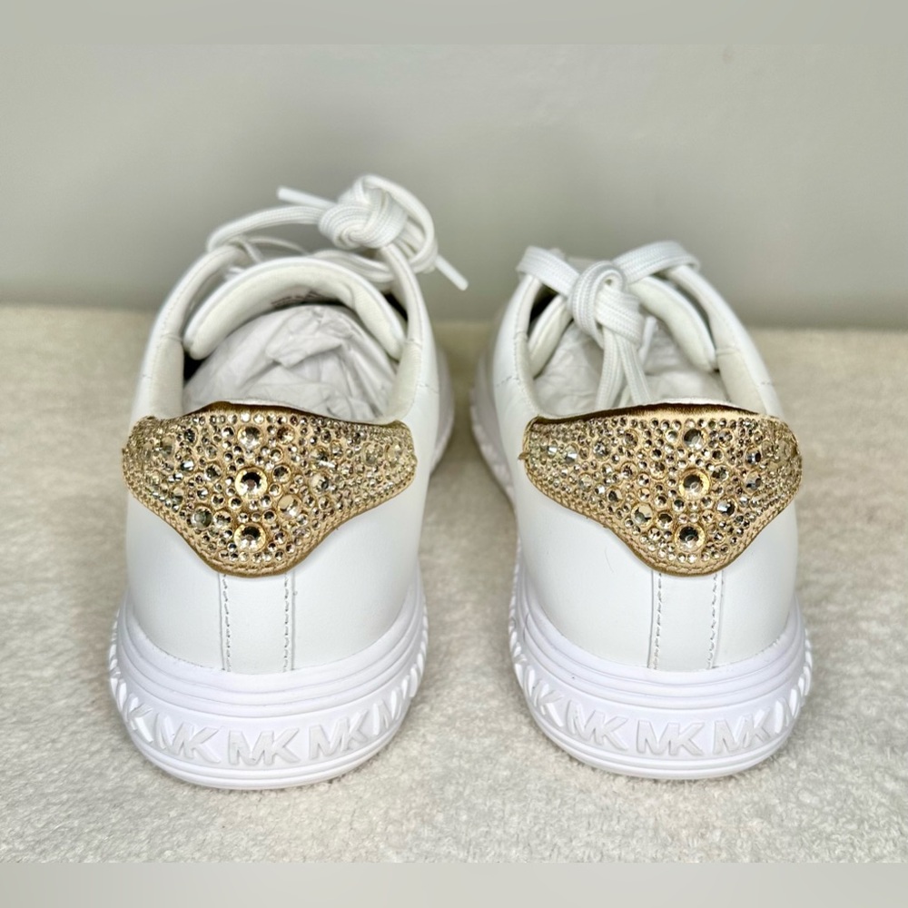 Michael Kors Women’s Grove Embellished Leather Sneaker - Size 6.5 - Picture 4 of 10